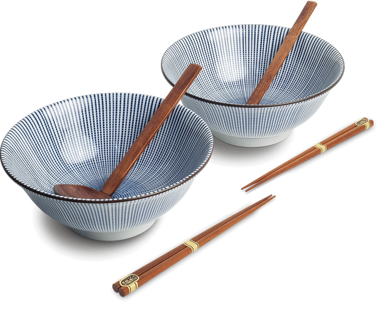 Japanese 2 Person Ramen Bowl Set